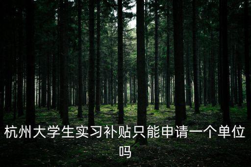 杭州大學(xué)生實(shí)習(xí)補(bǔ)貼只能申請(qǐng)一個(gè)單位嗎