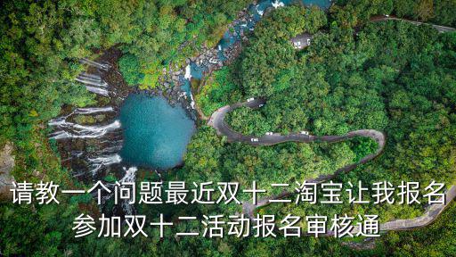 請教一個問題最近雙十二淘寶讓我報名參加雙十二活動報名審核通