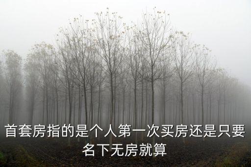 首套房指的是個(gè)人第一次買房還是只要名下無(wú)房就算