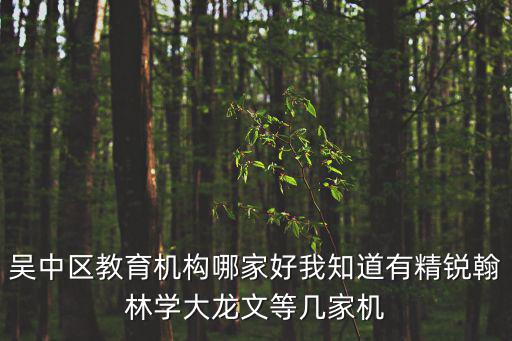 吳中區教育機構哪家好我知道有精銳翰林學大龍文等幾家機