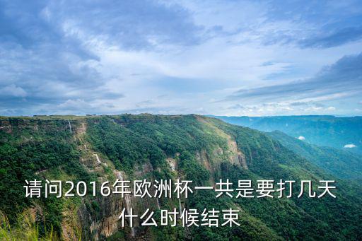 2016年歐洲杯，請問2016年歐洲杯一共是要打幾天什么時候結束