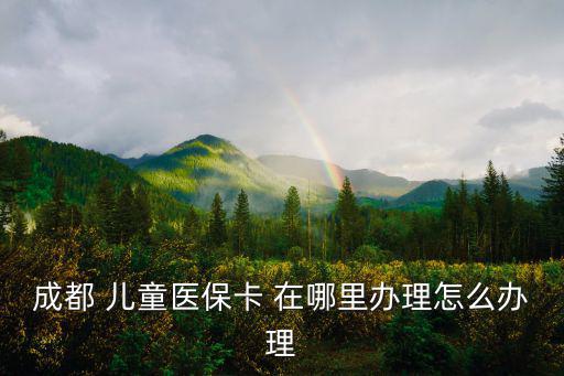成都 兒童醫?？?在哪里辦理怎么辦理