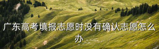廣東志愿填報，廣東高考填報志愿時沒有確認志愿怎么辦