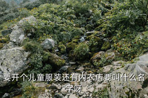 要開個兒童服裝還有內衣店要叫什么名字呀