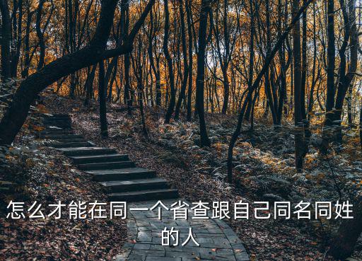 怎么才能在同一個省查跟自己同名同姓的人