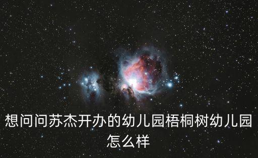 想問問蘇杰開辦的幼兒園梧桐樹幼兒園怎么樣