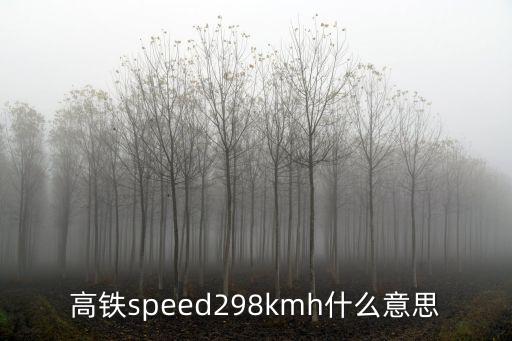 高鐵speed298kmh什么意思