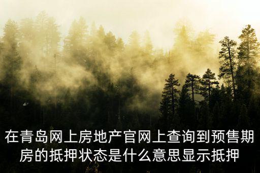 在青島網(wǎng)上房地產(chǎn)官網(wǎng)上查詢到預(yù)售期房的抵押狀態(tài)是什么意思顯示抵押