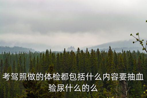 考駕照做的體檢都包括什么內容要抽血驗尿什么的么