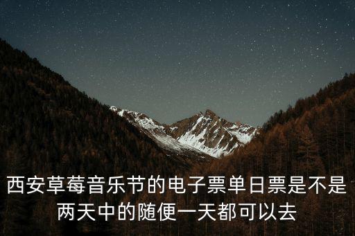 西安草莓音樂(lè)節(jié)的電子票單日票是不是兩天中的隨便一天都可以去