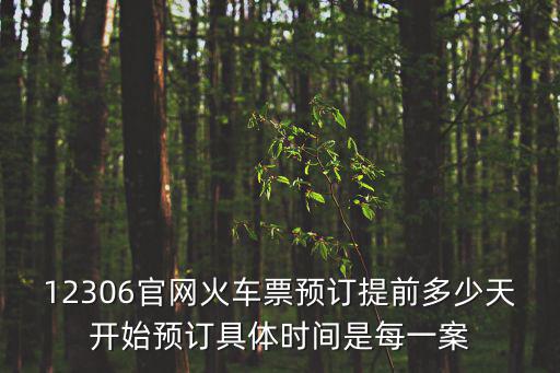 12306官網火車票預訂提前多少天開始預訂具體時間是每一案