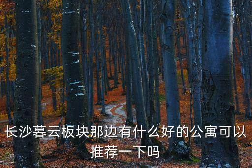 長(zhǎng)沙暮云板塊那邊有什么好的公寓可以推薦一下嗎