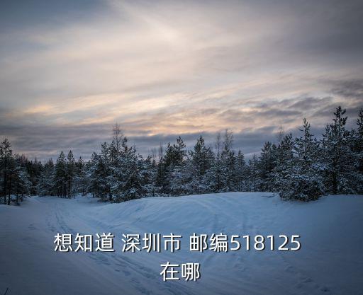 想知道 深圳市 郵編518125 在哪