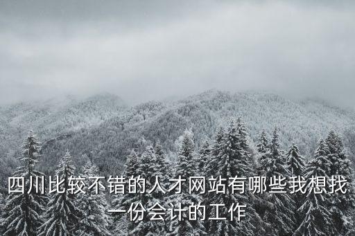四川比較不錯的人才網(wǎng)站有哪些我想找一份會計的工作