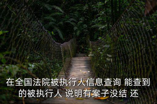 在全國法院被執行人信息查詢 能查到的被執行人 說明有案子沒結 還