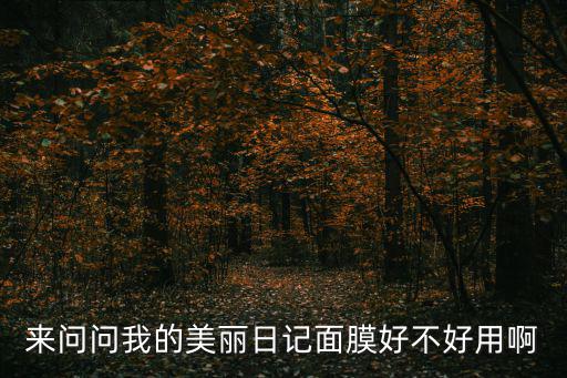 我的美麗日記面膜，來問問我的美麗日記面膜好不好用啊