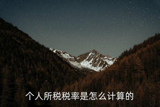 個(gè)人所稅稅率是怎么計(jì)算的