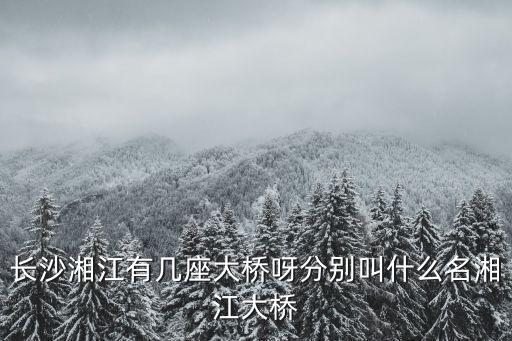 長沙湘江有幾座大橋呀分別叫什么名湘江大橋
