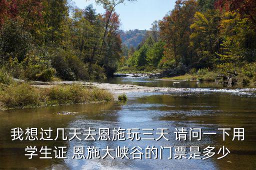 我想過幾天去恩施玩三天 請問一下用學生證 恩施大峽谷的門票是多少
