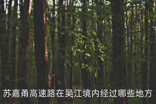 蘇嘉甬高速路在吳江境內經過哪些地方