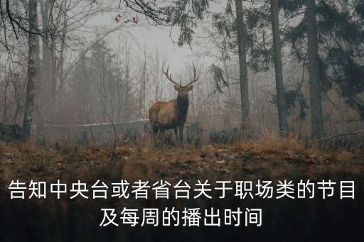 告知中央臺(tái)或者省臺(tái)關(guān)于職場(chǎng)類(lèi)的節(jié)目及每周的播出時(shí)間