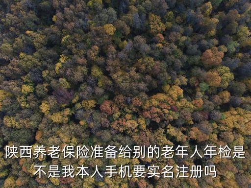 陜西養(yǎng)老保險(xiǎn)準(zhǔn)備給別的老年人年檢是不是我本人手機(jī)要實(shí)名注冊(cè)嗎