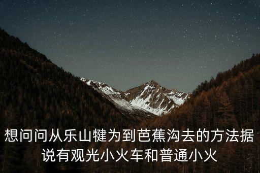 想問問從樂山犍為到芭蕉溝去的方法據說有觀光小火車和普通小火