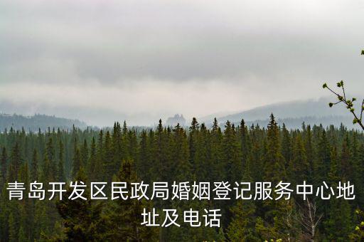 青島開發區民政局婚姻登記服務中心地址及電話