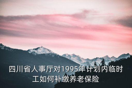 四川省人事廳對1995年計劃內臨時工如何補繳養老保險