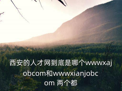 西安的人才網到底是哪個wwwxajobcom和wwwxianjobcom 兩個都