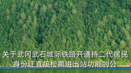 武岡城際鐵路，關于武岡武石城際鐵路開通持二代居民身份證直接檢票進出站功能的公