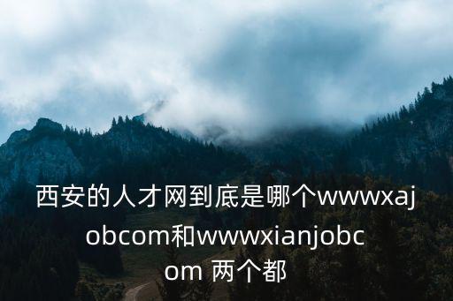 西安經開人才網，西安的人才網到底是哪個wwwxajobcom和wwwxianjobcom 兩個都