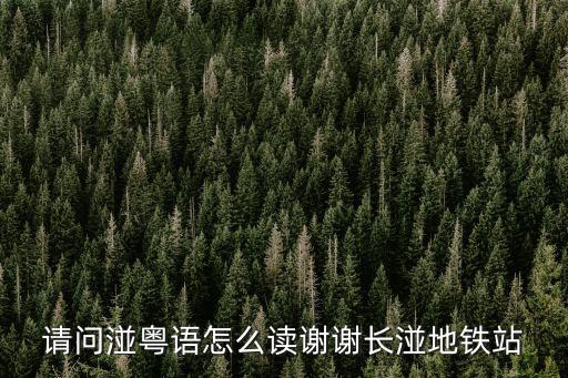 請問湴粵語怎么讀謝謝長湴地鐵站