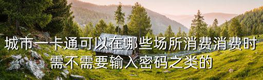 城市一卡通可以在哪些場所消費消費時需不需要輸入密碼之類的