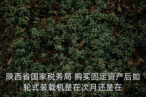 陜西省國家稅務局 購買固定資產后如輪式裝載機是在次月還是在