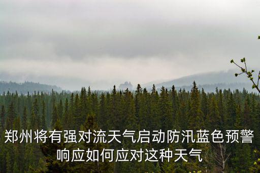 鄭州將有強(qiáng)對流天氣啟動防汛藍(lán)色預(yù)警響應(yīng)如何應(yīng)對這種天氣