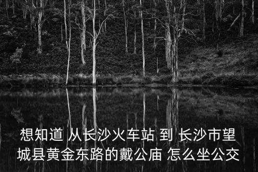 想知道 從長沙火車站 到 長沙市望城縣黃金東路的戴公廟 怎么坐公交
