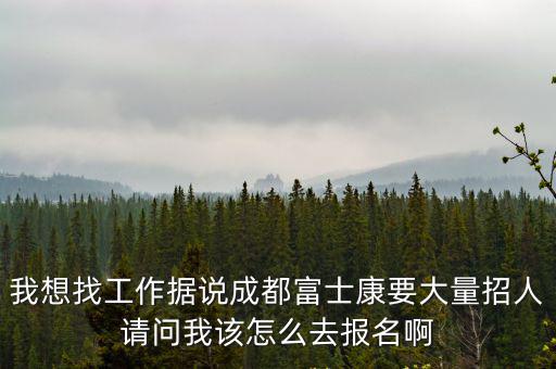 我想找工作據(jù)說(shuō)成都富士康要大量招人請(qǐng)問(wèn)我該怎么去報(bào)名啊