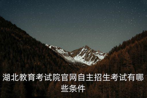 湖北教育考試院官網(wǎng)自主招生考試有哪些條件