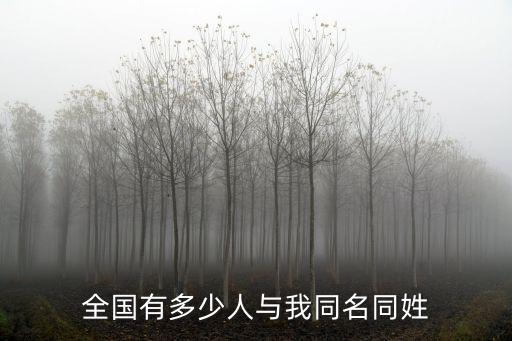 全國(guó)有多少人與我同名同姓