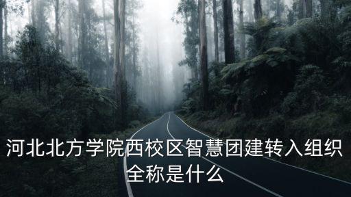 河北北方學院西校區智慧團建轉入組織全稱是什么