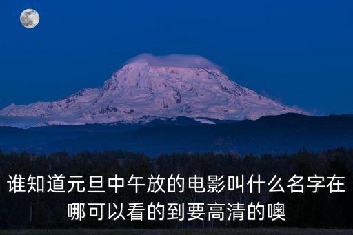 誰知道元旦中午放的電影叫什么名字在哪可以看的到要高清的噢
