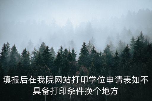填報后在我院網站打印學位申請表如不具備打印條件換個地方