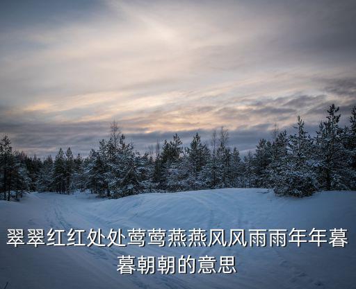 翠翠紅紅處處鶯鶯燕燕風(fēng)風(fēng)雨雨年年暮暮朝朝的意思