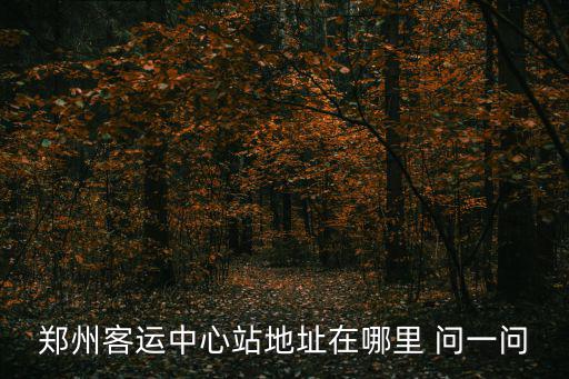 鄭州客運中心站地址在哪里 問一問