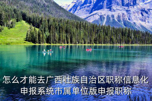 怎么才能去廣西壯族自治區職稱信息化申報系統市屬單位版申報職稱