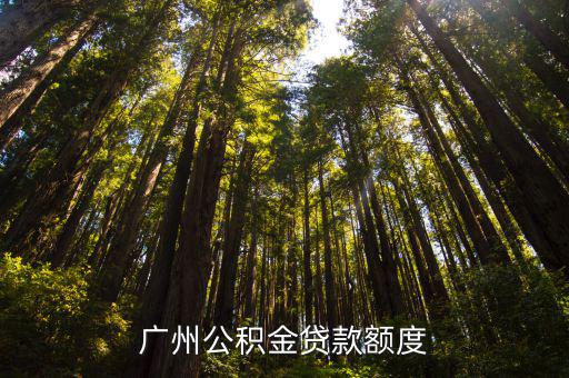 廣州公積金貸款額度