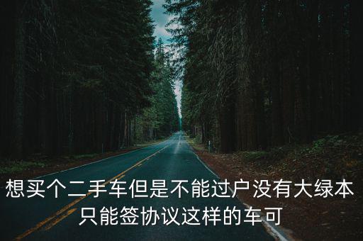 想買個二手車但是不能過戶沒有大綠本只能簽協議這樣的車可
