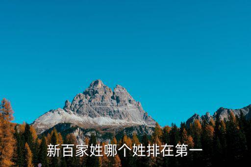 新百家姓哪個姓排在第一