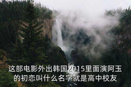 這部電影外出韓國2015里面演阿玉的初戀叫什么名字就是高中校友